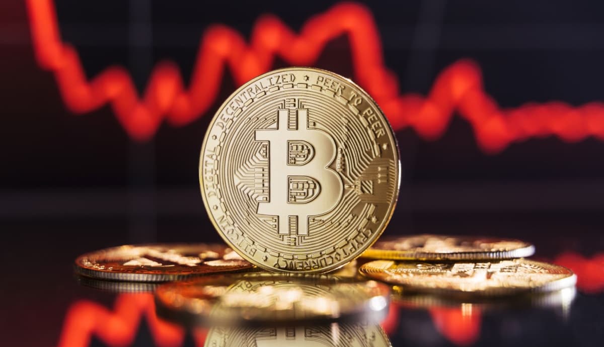 bitcoin com graficos vermelhos de queda