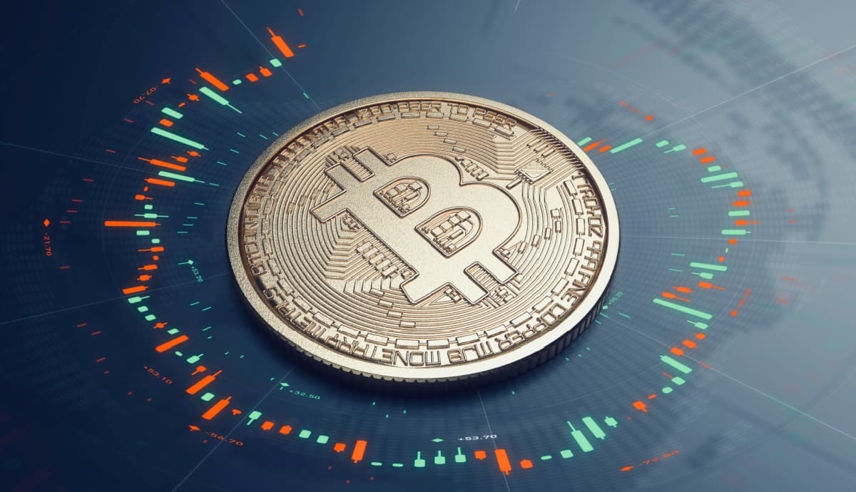 bitcoin com velas de alta e baixa ao redor