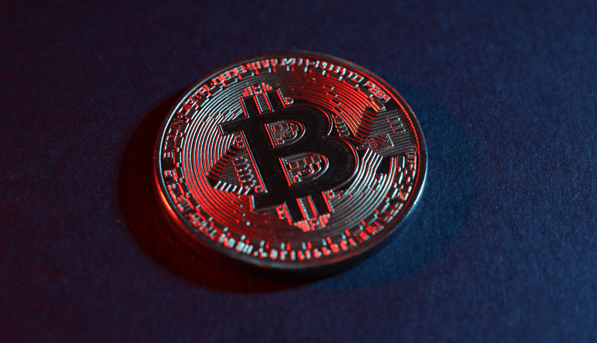 moeda bitcoin vermelha